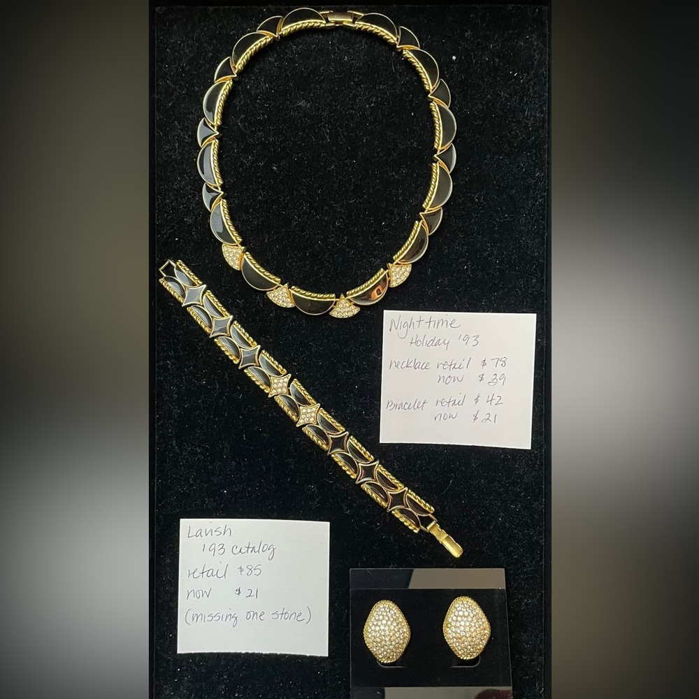 Premier Designs “Nighttime” holiday (1993) necklace and bracelet NWT VINTAGE - Picture 4 of 4